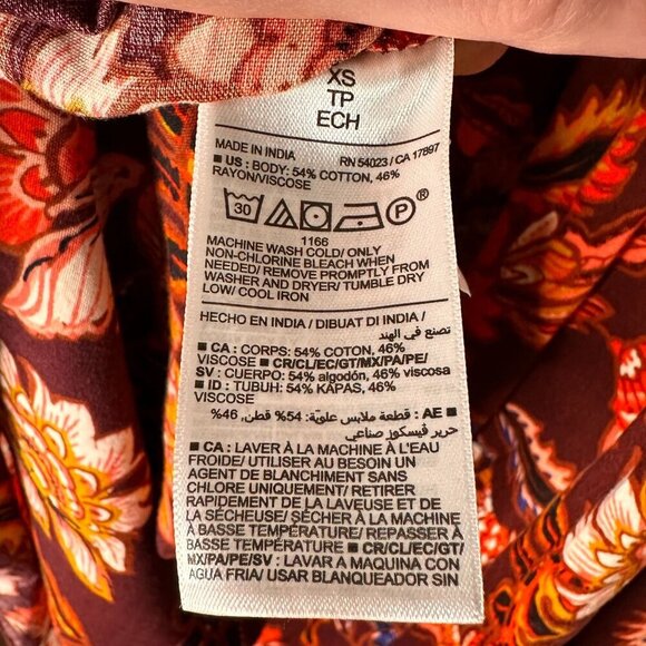 NWT Old Navy Babydoll Floral V-Neck Dress Womens XS Boho Dark Cottage Burgundy - Picture 8 of 9